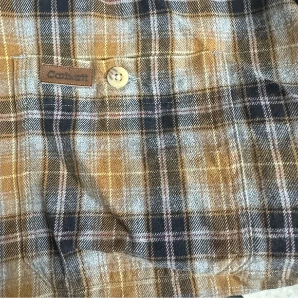 Carhartt Men's XXL Brown Plaid Button Down Long Sleeve Shirt - Picture 7 of 9